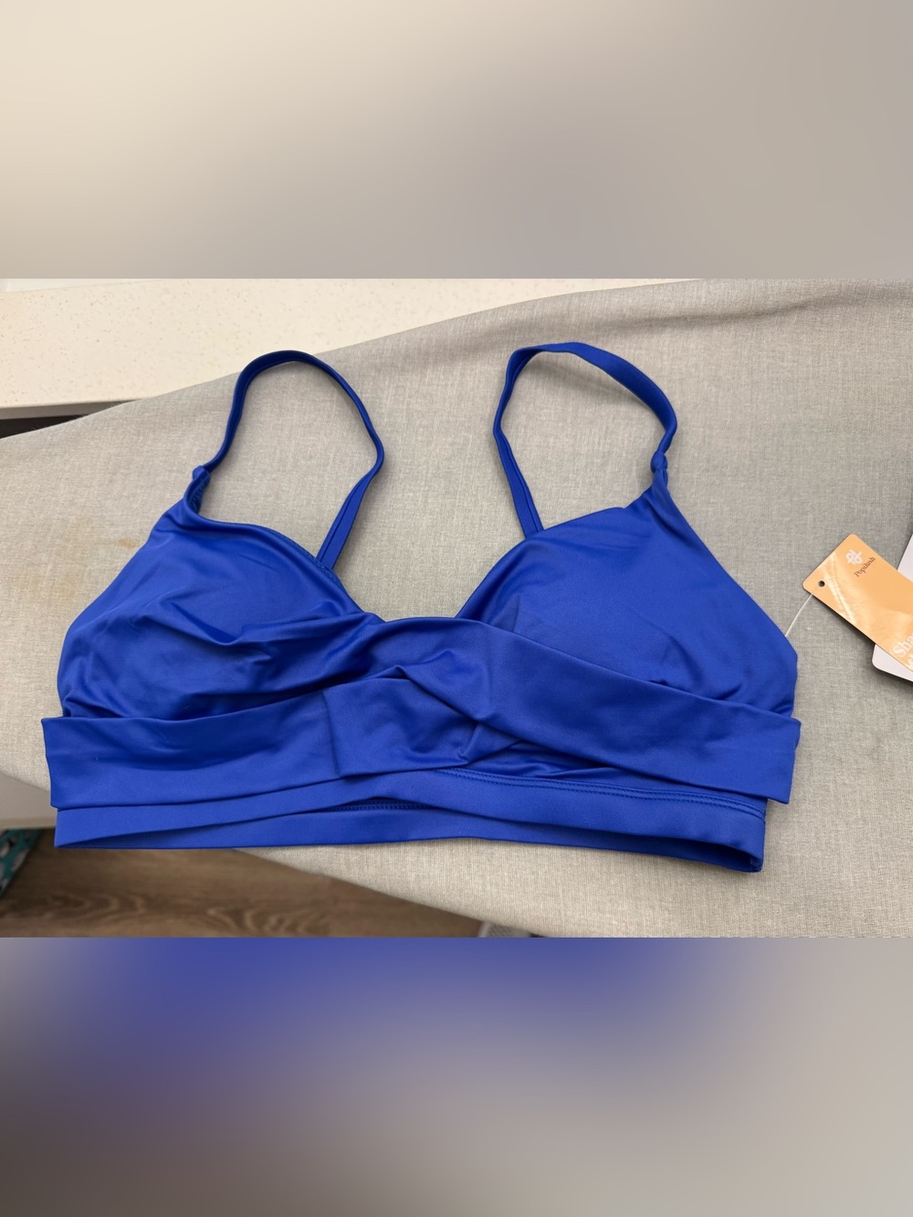 Sleek Royal Blue Twist-Front Bikini Top